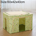 Folding Storage Box Non Woven Fabric With Zipper Moisture-proof Clothes Storage Box, Size:100L 60x42x40cm(Green Cherry)