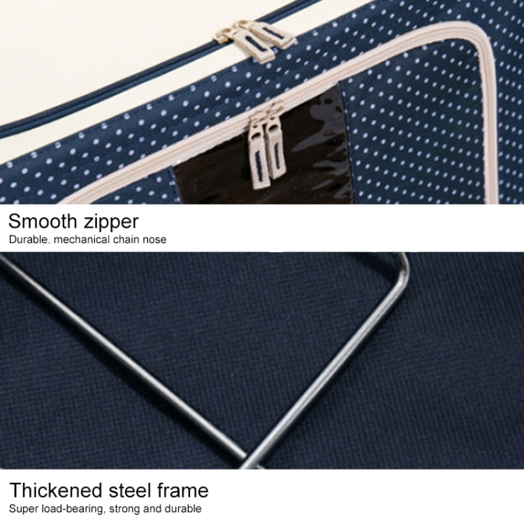 Folding Storage Box Non Woven Fabric With Zipper Moisture-proof Clothes Storage Box, Size:100L 60x42x40cm(Green Cherry)