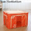 Folding Storage Box Non Woven Fabric With Zipper Moisture-proof Clothes Storage Box, Size:150L 75x46x45cm(Orange Sun Flower)