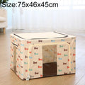 Folding Storage Box Non Woven Fabric With Zipper Moisture-proof Clothes Storage Box, Size:150L 75x46x45cm(Beige Dog)