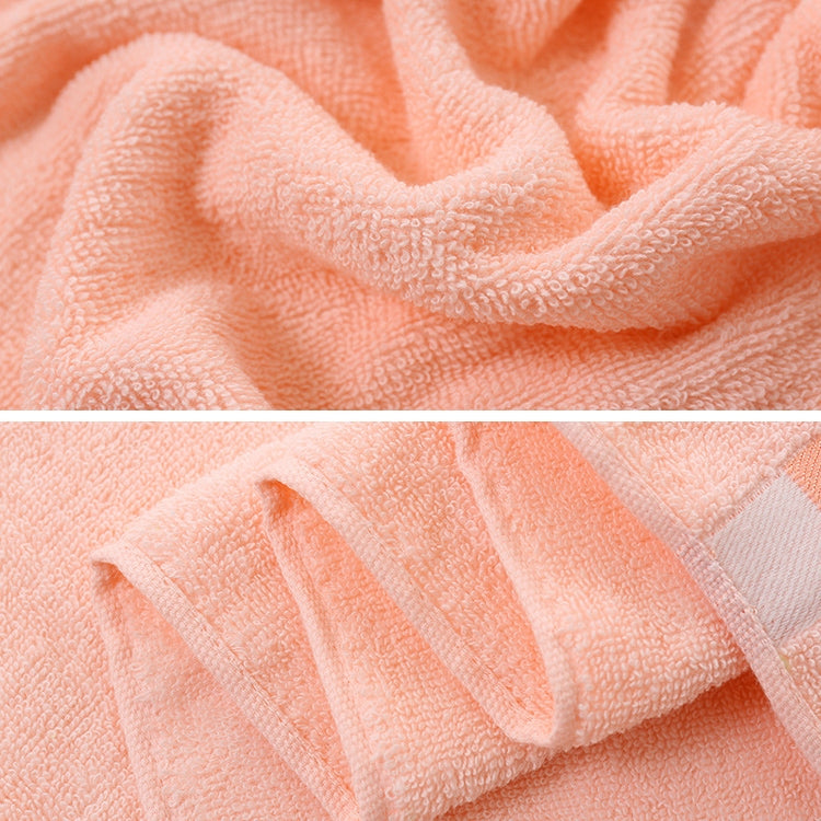 Cotton Plain Square Bath Towel Natural Environmental Protection Embroidered Bath Towel Household Towel(Light Orange)