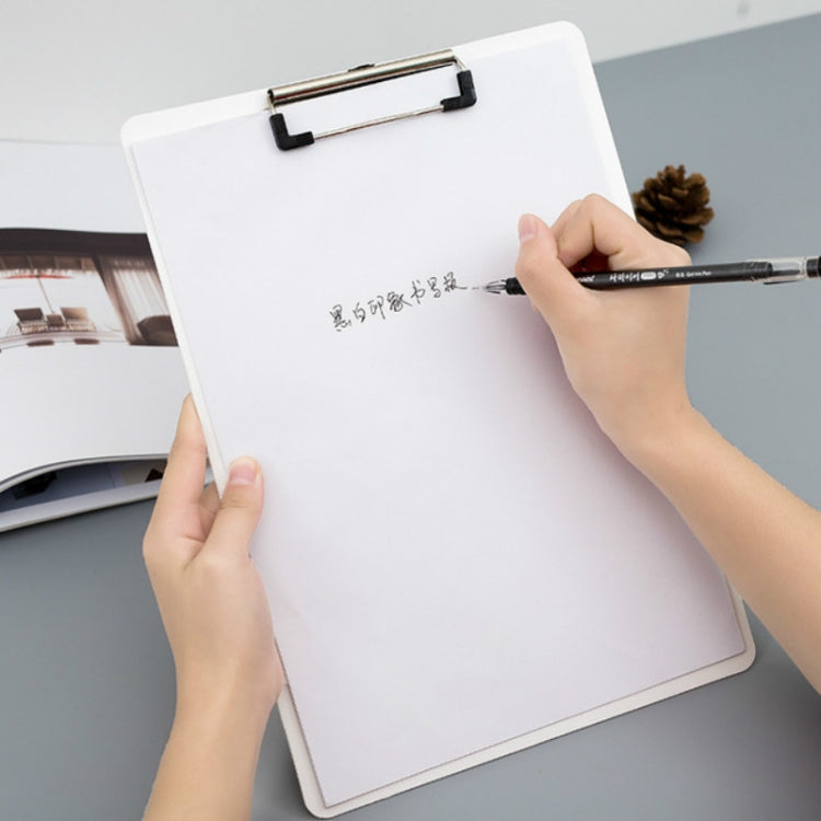 Simple File Board Folder Student Writing Board Paper Clip Restaurant Menu Folder(A4 Black)