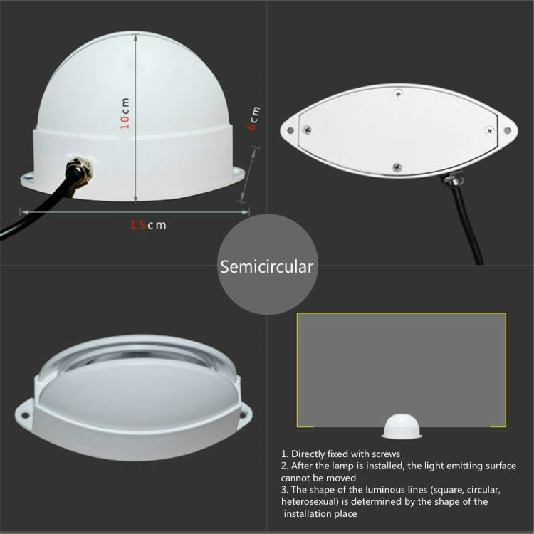 Semicircle LED Door Frame Corridor Window Wall Spotlight(White Light)