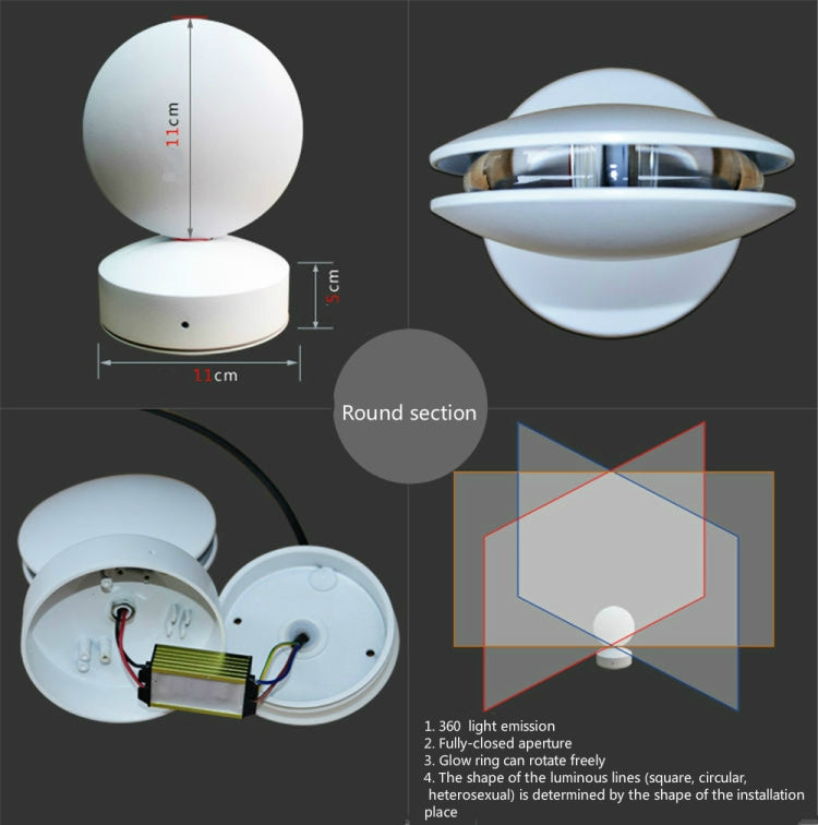 Semicircle LED Door Frame Corridor Window Wall Spotlight(Warm Light)