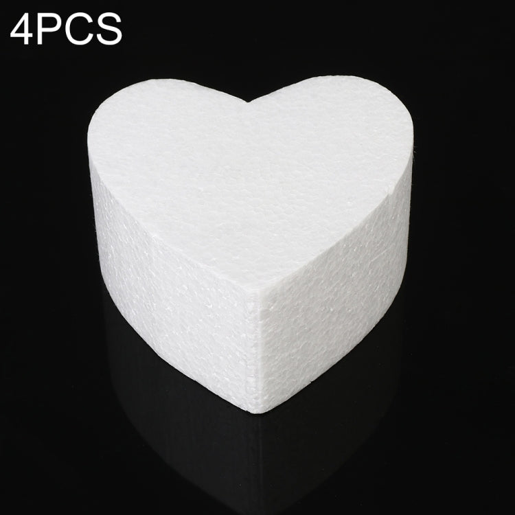 4 PCS Heart-shaped Prosthesis Foam Baking Fondant Cake Silk Flower Practice Mold, Height:5cm, Size:4 Inches
