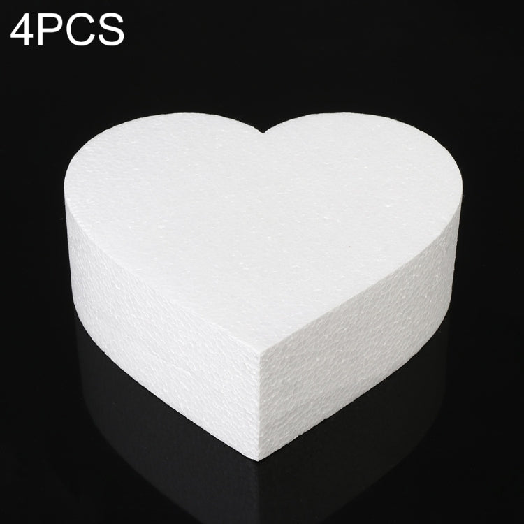 4 PCS Heart-shaped Prosthesis Foam Baking Fondant Cake Silk Flower Practice Mold, Height:10cm, Size:6 Inches