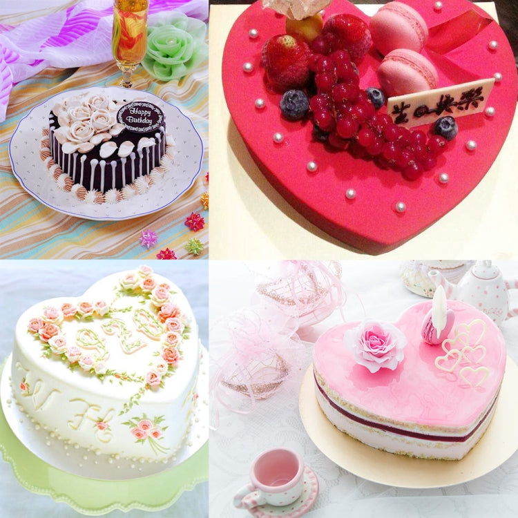 4 PCS Heart-shaped Prosthesis Foam Baking Fondant Cake Silk Flower Practice Mold, Height:10cm, Size:6 Inches