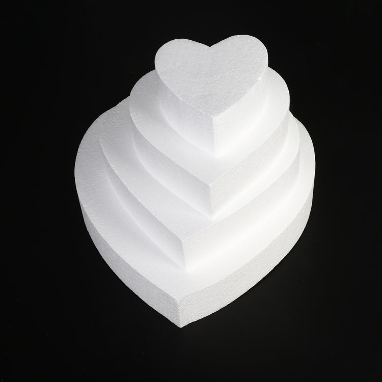4 PCS Heart-shaped Prosthesis Foam Baking Fondant Cake Silk Flower Practice Mold, Height:7cm, Size:8 Inches