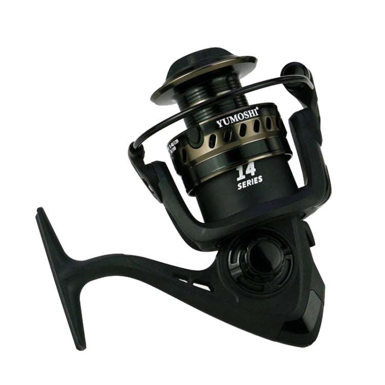 YUMOSHI LS4000 Metal Head Fishing Reel Sea Rod Spinning Reel(Folding Swing Arm+Hard Rubber Grip)