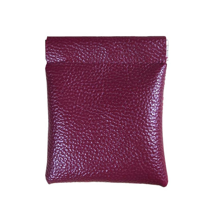 Fashion Solid Color PU Leather Coin Purse Women Men Small Mini Short Wallet Money Bags(Red)