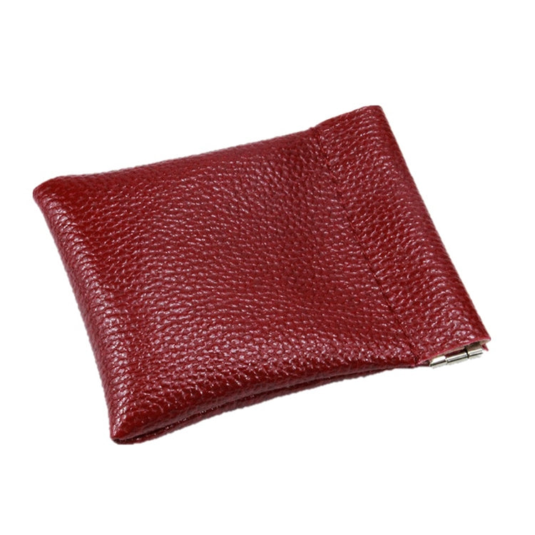 Fashion Solid Color PU Leather Coin Purse Women Men Small Mini Short Wallet Money Bags(Red)