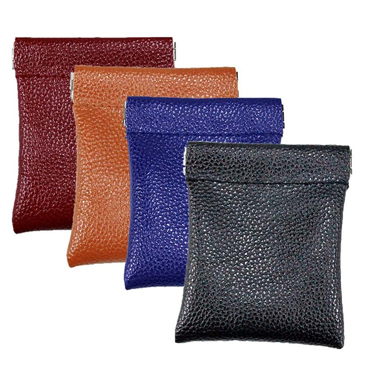 Fashion Solid Color PU Leather Coin Purse Women Men Small Mini Short Wallet Money Bags(Red)