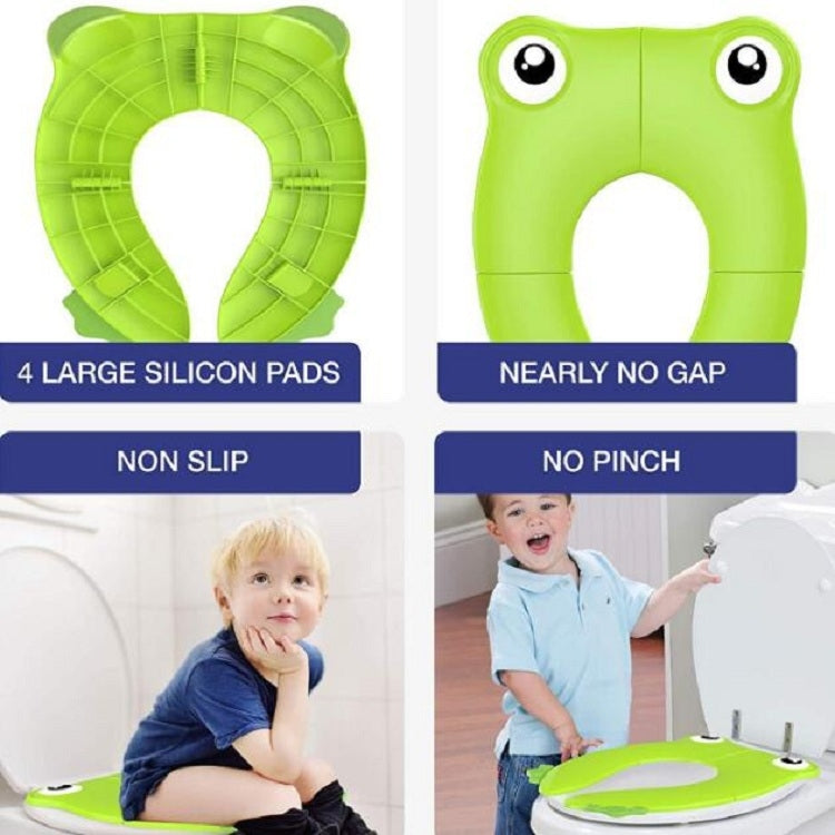 Frog-Shaped PP Material Environmental Protection Children Travel Portable Toilet Seat(Blue)
