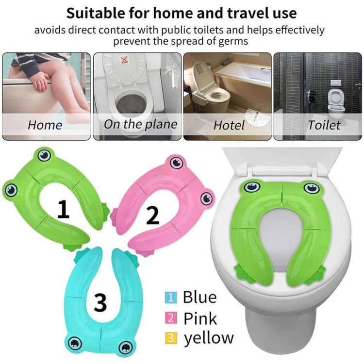 Frog-Shaped PP Material Environmental Protection Children Travel Portable Toilet Seat(Blue)