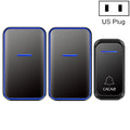 CACAZI A68-2 One to Two Wireless Remote Control Electronic Doorbell Home Smart Digital Wireless Doorbell, Style:US Plug(Black)