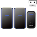 CACAZI A68-2 One to Two Wireless Remote Control Electronic Doorbell Home Smart Digital Wireless Doorbell, Style:EU Plug(Black)