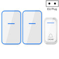 CACAZI A68-2 One to Two Wireless Remote Control Electronic Doorbell Home Smart Digital Wireless Doorbell, Style:EU Plug(White)