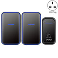 CACAZI A68-2 One to Two Wireless Remote Control Electronic Doorbell Home Smart Digital Wireless Doorbell, Style:UK Plug(Black)