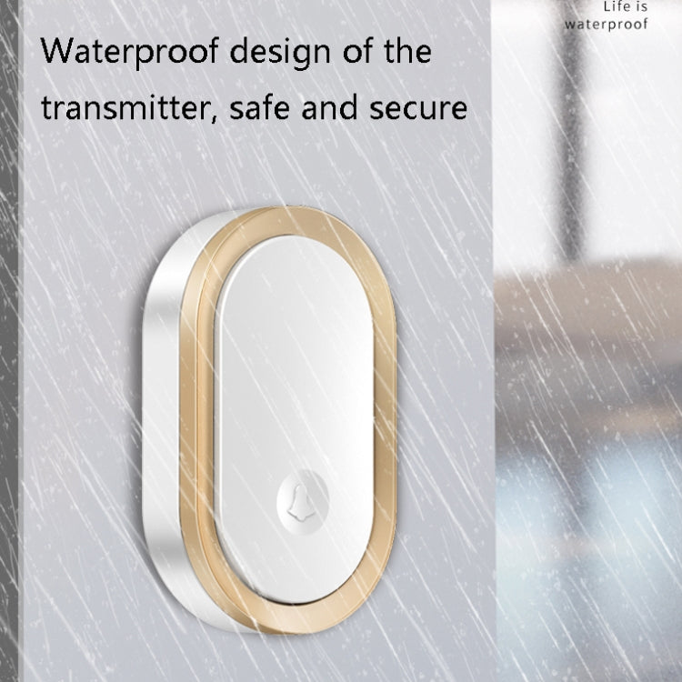 CACAZI A99 Home Smart Remote Control Doorbell Elderly Pager, Style:US Plug(White)
