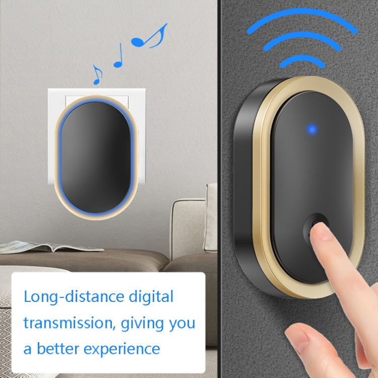 CACAZI A99 Home Smart Remote Control Doorbell Elderly Pager, Style:EU Plug(Silver)