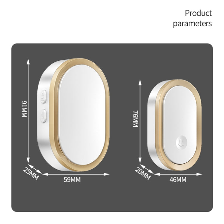 CACAZI A99 Home Smart Remote Control Doorbell Elderly Pager, Style:EU Plug(Silver)