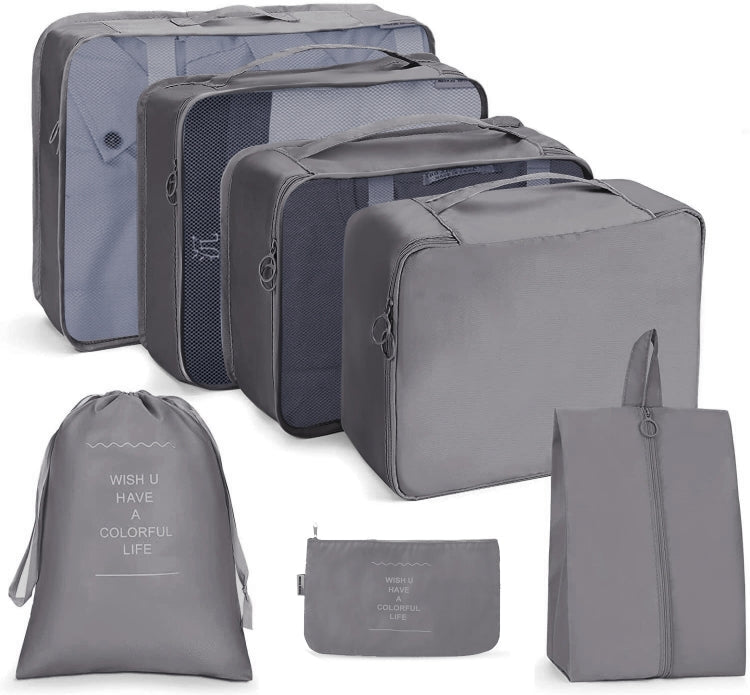 7 In 1 Travel Storage Bag Set Folding Storage Bag(Gray)