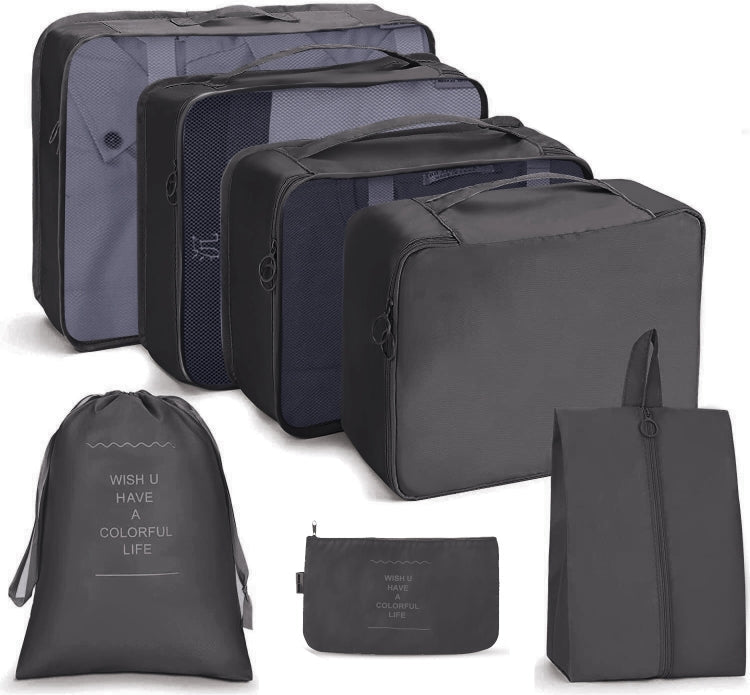 7 In 1 Travel Storage Bag Set Folding Storage Bag( Black)