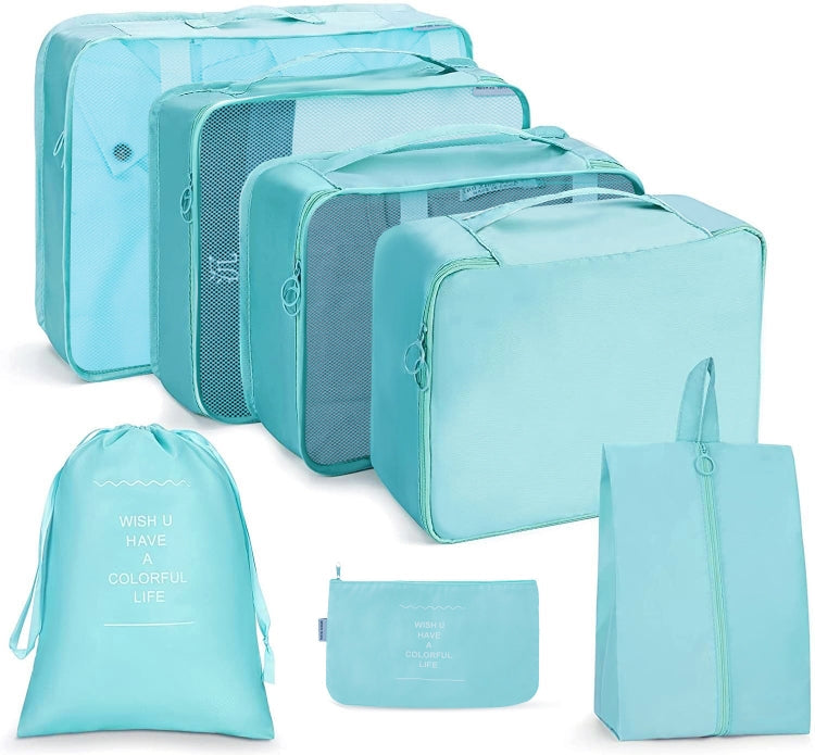7 In 1 Travel Storage Bag Set Folding Storage Bag(Bright Blue)