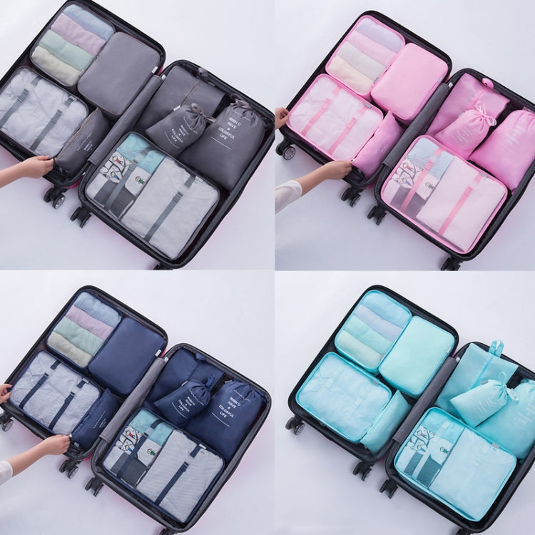 7 In 1 Travel Storage Bag Set Folding Storage Bag( Lake Blue)