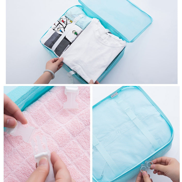 9 In 1 Toiletry Bag Travel Storage Bag Set Folding Storage Bag(Bright Blue)