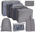 8 In 1 Cosmetic Bag Travel Storage Bag Set Folding Storage Bag(Gray)