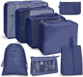 8 In 1 Cosmetic Bag Travel Storage Bag Set Folding Storage Bag(Navy Blue)