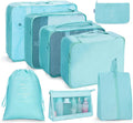 8 In 1 Cosmetic Bag Travel Storage Bag Set Folding Storage Bag(Bright Blue)