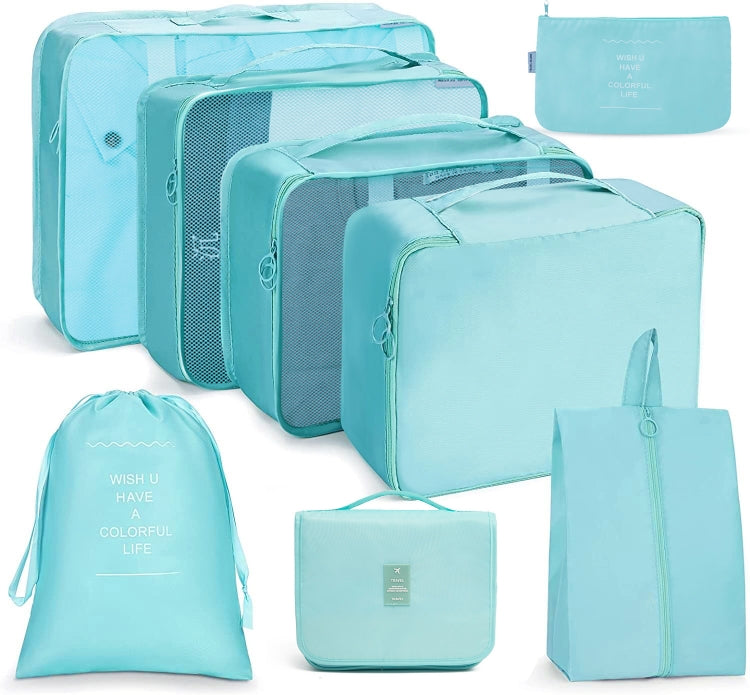 8 In 1 Toiletry Bag Travel Storage Bag Set Folding Storage Bag(Bright Blue)