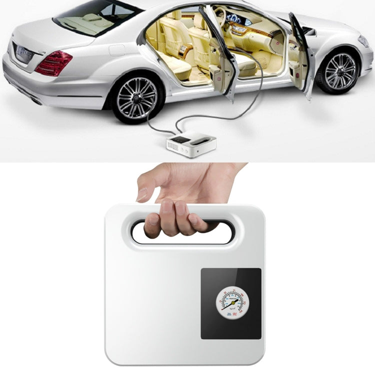 12V Car Air Pump Car Portable Tire Electric Pump, Style:Mechanical Version (White)