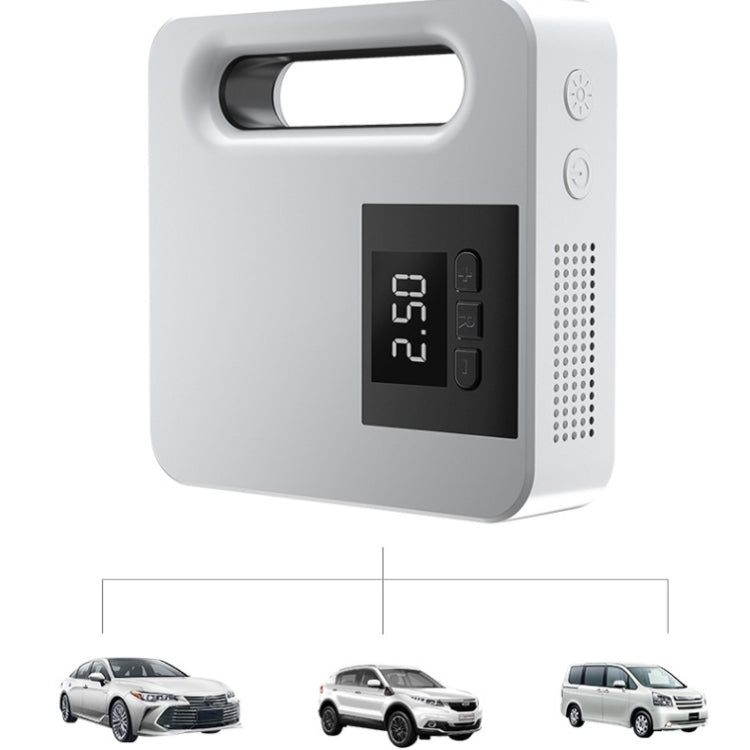 12V Car Air Pump Car Portable Tire Electric Pump, Style:Digital Version (White)