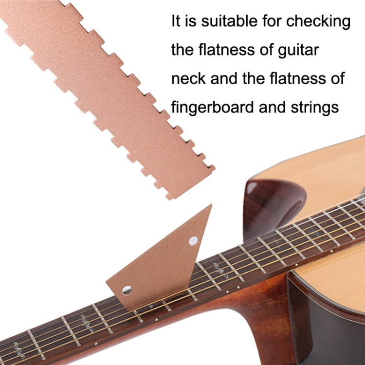 GNR1 Aluminium Measurement Bass Guitar Neck Ruler, Colour:Silver + Leveling Ruler