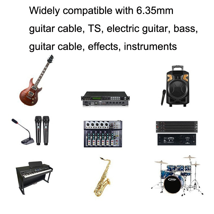 2m 1 Straight Head +1 Elbow Head 6.35mm Guitar Cable Oxygen-Free Copper Core TS Large Two-core Cable