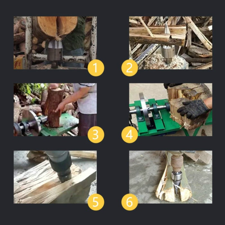 Dual-Purpose Firewood Splitting Tool, Style:Hexagon Shank Electric Hammer Drill