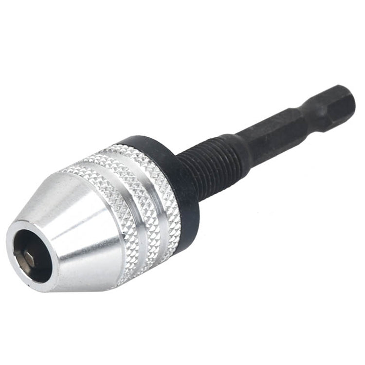 Hex Shank Mini Drill Chuck Conversion Three Jaw Chuck Power Tool, Model:Hex Shank Silver Chuck (0.3-3.6mm)