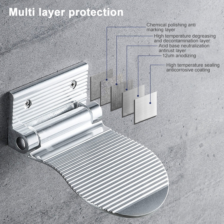 Wall Mounted Aluminium Alloy Bathroom Shower Foot Rest Footstool(Black)