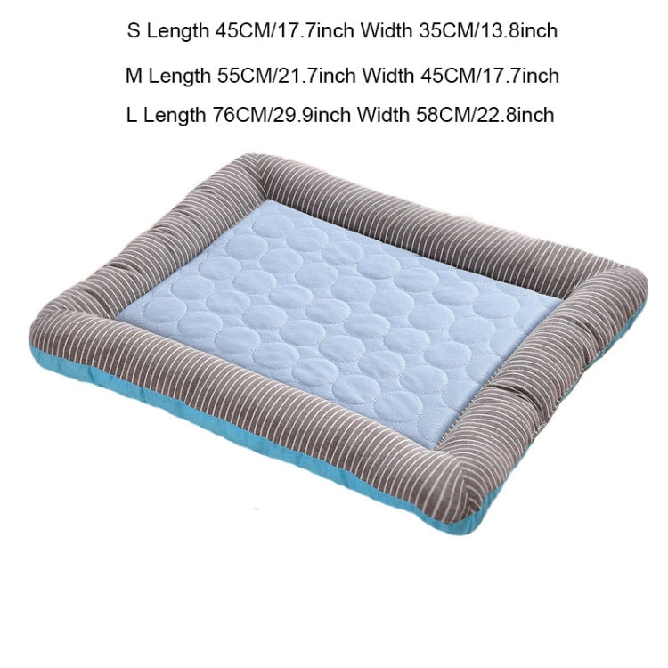 Summer Ice Silk Nest Pads Small and Medium-sized Multifunctional Cool Pet Nest Dog Cat Pad, Size:M(Blue)