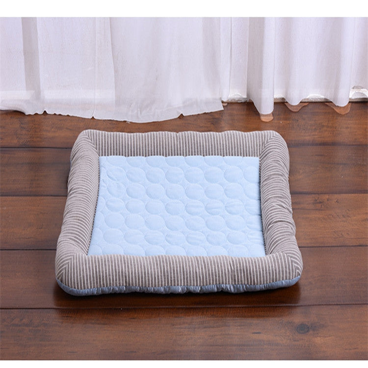 Summer Ice Silk Nest Pads Small and Medium-sized Multifunctional Cool Pet Nest Dog Cat Pad, Size:M(Blue)