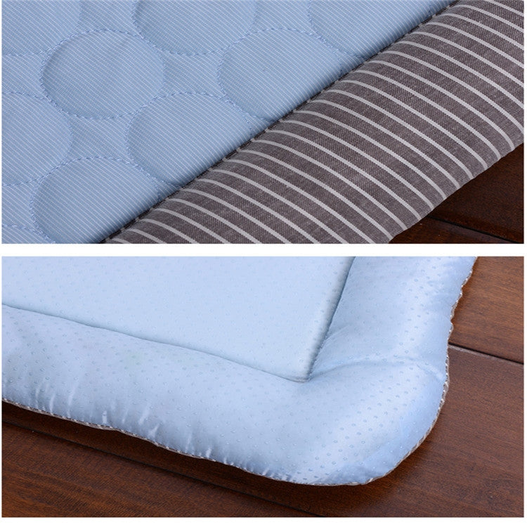 Summer Ice Silk Nest Pads Small and Medium-sized Multifunctional Cool Pet Nest Dog Cat Pad, Size:L(Blue)