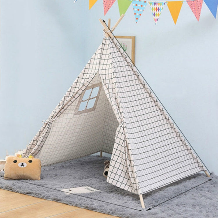 Children's Room Princess Tent Indoor Play House Folding Tent Toy, Size:1.35m(Checkered)