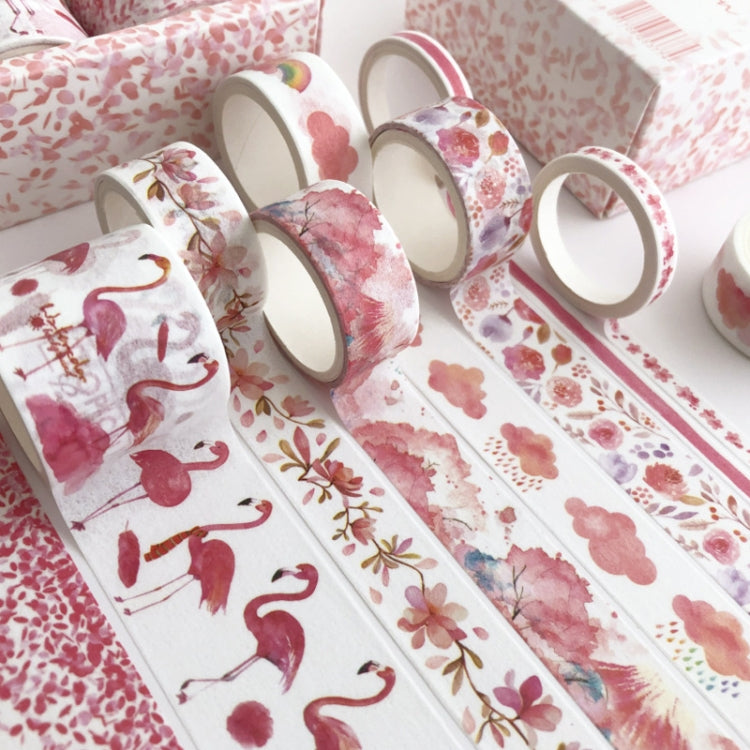 8 Roll / Box Paper Tape Basic Handbook Material Set Small Fresh Girl DIY Decorative Tape Antique Hand Account Sticker(Life)