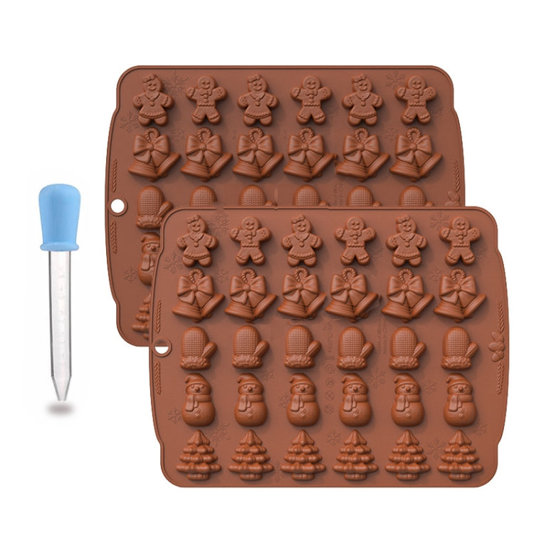 Christmas Supplies Drop Glue Mold Cake Barbecue Baking Tool(Chocolate)