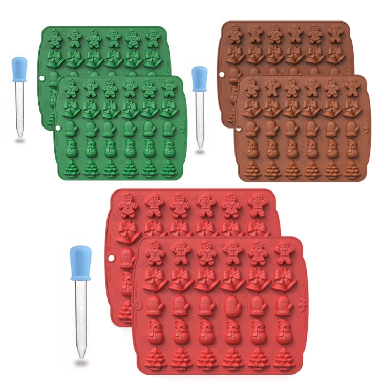 Christmas Supplies Drop Glue Mold Cake Barbecue Baking Tool(Chocolate)