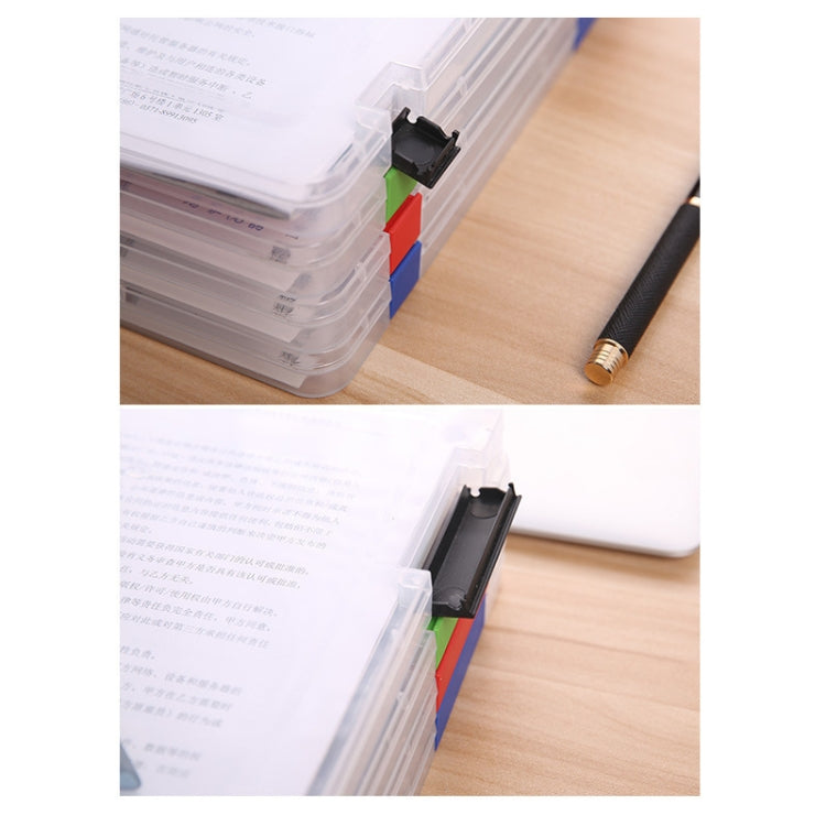 2pcs A4 Size Transparent Storage Box Plastic Filling File Case Archive Document Storage Holder(Black)