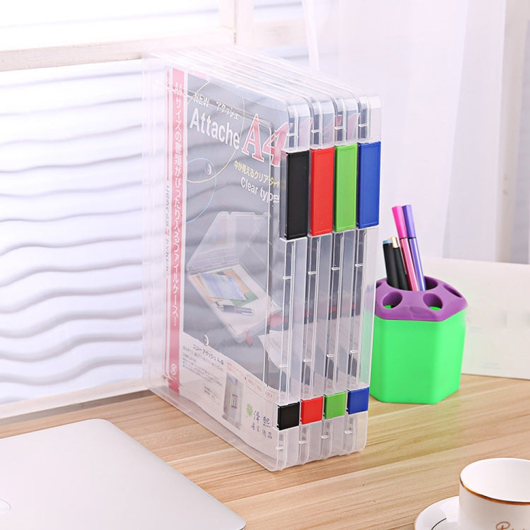 2pcs A4 Size Transparent Storage Box Plastic Filling File Case Archive Document Storage Holder(Black)